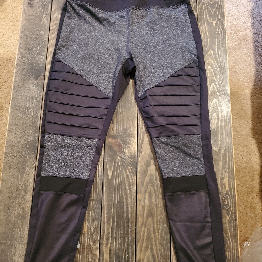 Forever 21 - Black pleather and grey moto pants